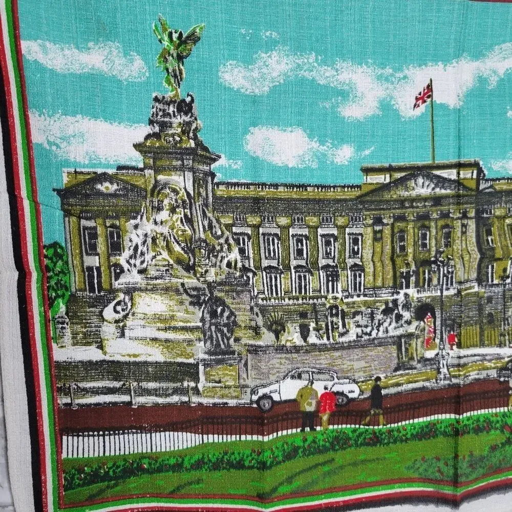 Vintage Buckingham Palace London Tapestry Tea Towel